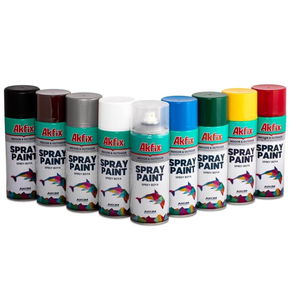AKFİX PARLAK SİYAH SPREY BOYA 400ML