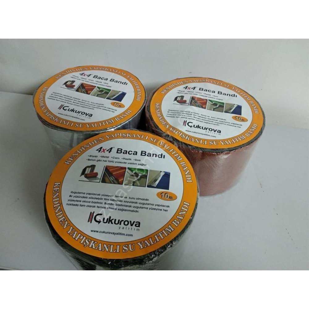 ANTRASİT GRİ BACA BANDI (4*4 DÜZ 1MM 30CM*10M)