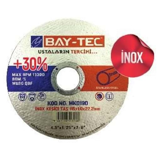 (BAY-TEC) 115MM*1,0*22MM İNOX KESİCİ TAŞ