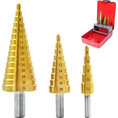 (BAY-TEC) KADEMELİ MATKAP UCU 4-12+4-20+4-30MM