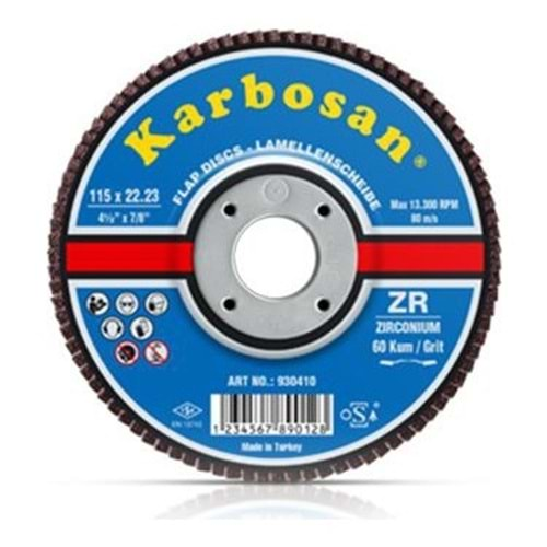 KARBOSAN FLAP DİSK 60KUM 115*22MM (KONİK)